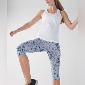 Lululemon Pedal Pace Crop Star Crushed Silver Deep Navy